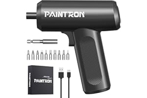 LUFF Electric Screwdriver Set, 4V Cordless Rechargeable Screwdriver with 4.5 N.m Torque, 1500 mAh Battery USB-C, LED Light, 12 Bits for Furniture/Electrical Repairs