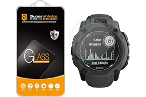Supershieldz (2 Pack) Designed for Garmin Instinct 2X Solar Tempered Glass Screen Protector, Anti Scratch, Bubble Free