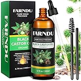 Jamaican Black Castor Oil - Organic Castor Oil Cold Pressed Unrefined Glass Bottle for Hair Growth, Eyelashes, Eyebrows, Face