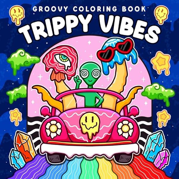 Amazon.com: Trippy and Funky: Bold and Groovy Coloring Book for