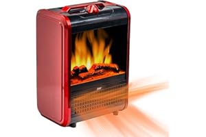 EZ-Heat 1,200-Watt Mini Fireplace Space Heater with Realistic 3D Flame, Stay-Cool Body, Carry Handle, Overheat Sensor, and Safety Tip-Over Switch, MTBNT-12