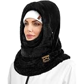 Ski Mask Balaclava for Women Men, Winter Full Face Mask Hooded Scarf for Cold Weather, Warm Fleece Head Cover Neck Warmer