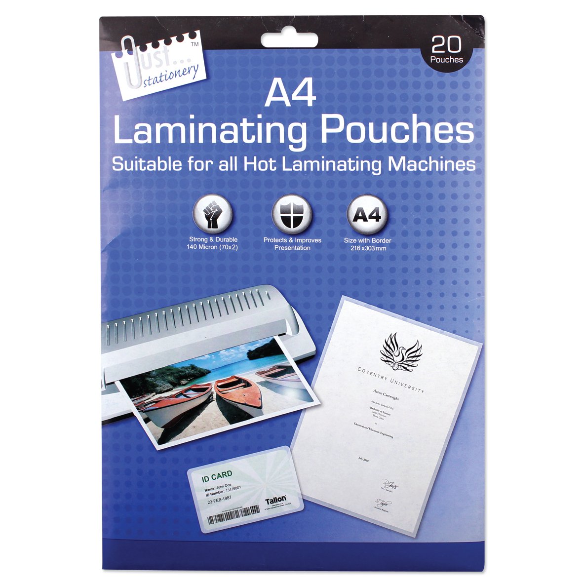 Just Stationery A4 Laminating Pouch (Pack of 20)