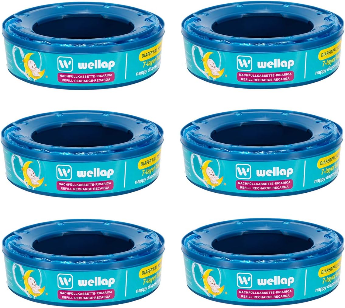 Nappy Disposal Refill Cassettes for Angelcare Diaper Disposal System (Pack of 6)