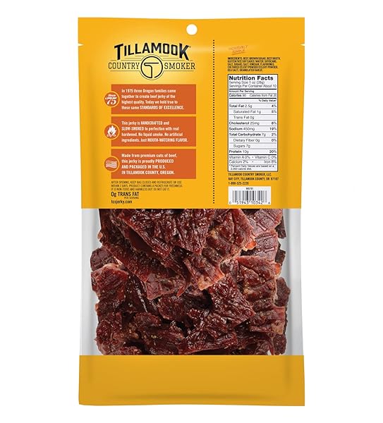 TILLAMOOK COUNTRY SMOKER REAL HARDWOOD SMOKED BEEF JERKY, TERIYAKI, 10 OUNCE