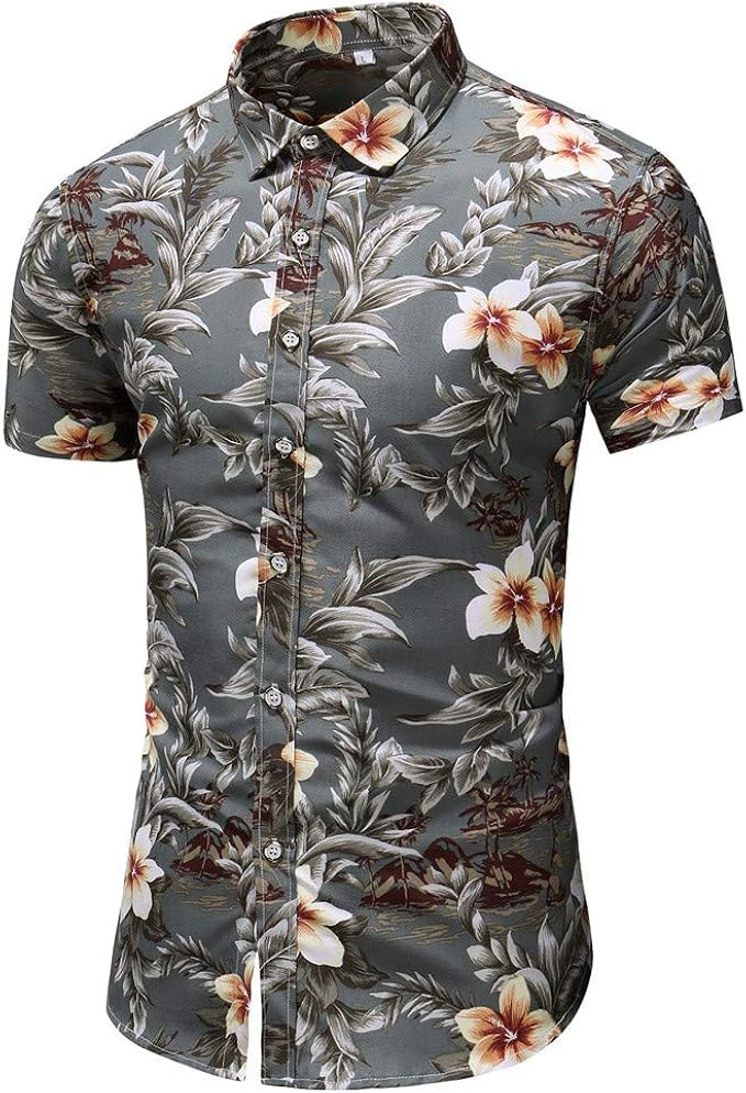 Louyihon Kleidung Shirt Herrenhemd Bunt Stilvoll Druckknopf 