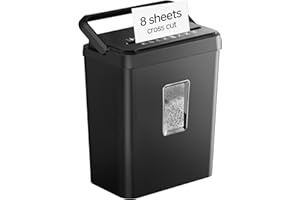 LOCKSWORTH 8-Sheet Cross Cut Paper Shredder P-4 Security with 4.2 Gal Bin & Portable Handle, Credit Card/Staple/Clip Shredder for Home Office Use