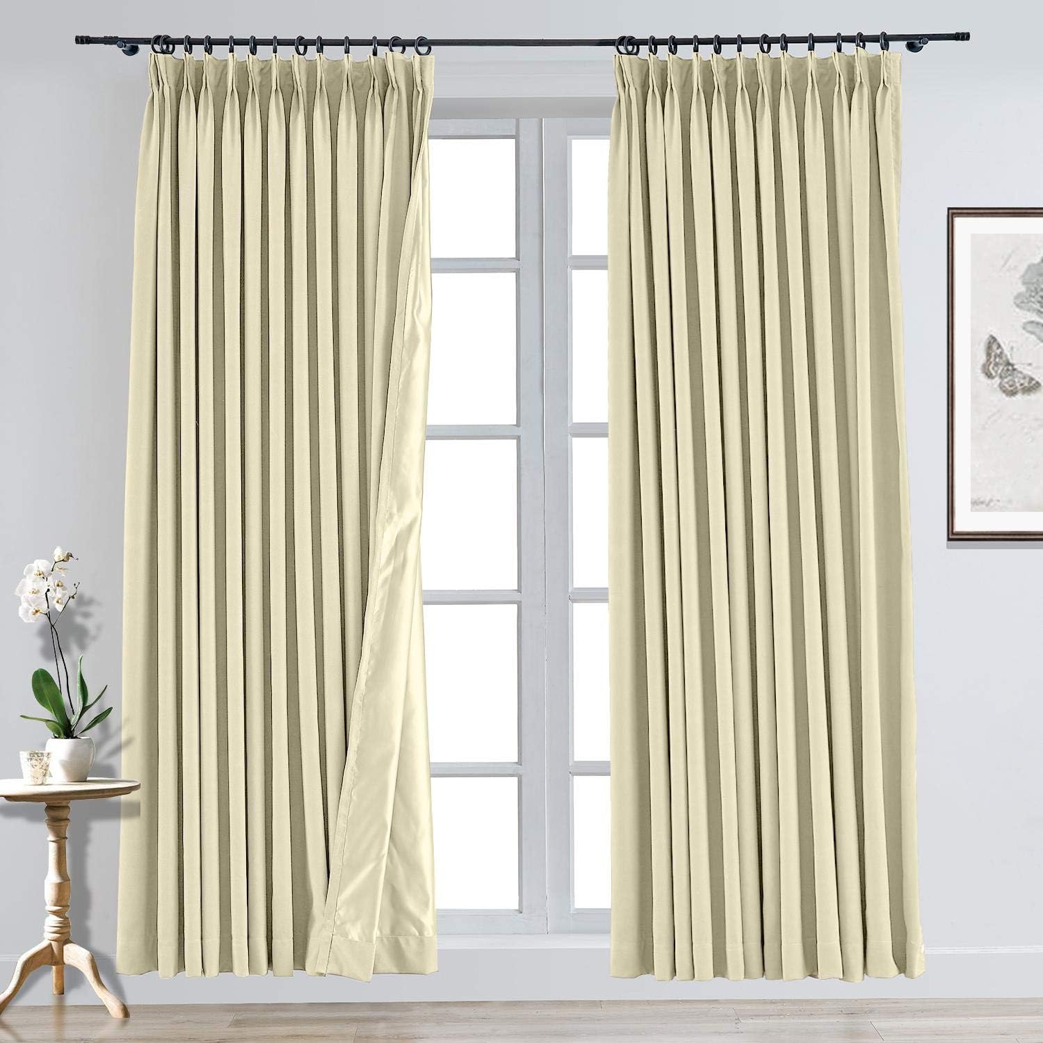 CosyPages Pinch Pleated Luxury Linen Polyester Curtain
