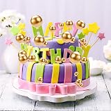 Lanjue 40 Pcs Gold Ball Cake Toppers Foam Mini Balloons DIY Cupcake Decor Party view 6