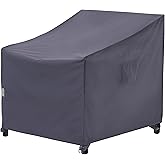 F&J Outdoors Patio Chair Covers, Heavy Duty Waterproof UV Resistant Outdoor Large Deep Seat Lounge Chair Club Chair Cover, Grey, 40" W x 40" D x 36" H