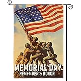 AVOIN colorlife Memorial Day Patriotic Garden Flag 12x18 Inch Double Sided Outside, Remember Honor Military Soldiers Yard Outdoor Decoration