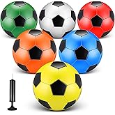 Deekin 6 Pcs Soccer Ball Bulk with Pump Size 5/4/3 Soccer Ball for Indoor Outdoor Sport Practice Competition Sport Training Accessories for Youth Adults