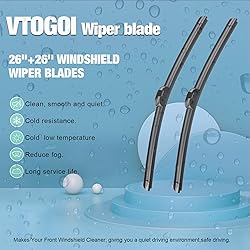 VTOGOI Wiper Blades With Rear Wiper Blades Set For
