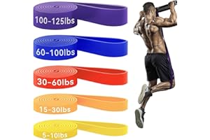 HAPBEAR Pull Up Assistance Bands Set of 5 - Resistance Bands for Working Out, Stretching, Physical Therapy, Muscle Training