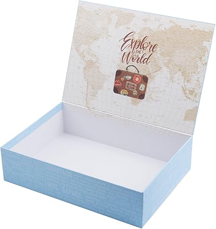 Creibo CBOX008 - Caja Cartón Grande decorada Mapa Mundo: Amazon.es: Hogar