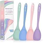 NEXTOP Silicone Spatula Set of 4 – Multipurpose Seamless Silicone Spoon Spatula for Mixing and Cooking – MultiColour Heat Resistant Flexible Kitchen Utensils for Blending, Stirring, and Baking