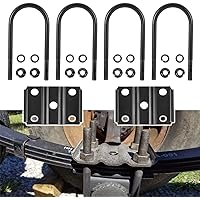 New Trailer U Bolt Kit, Trailer Leaf Spring U Bolts, for 5200-7000lbs 3" Round Axle, 7” Long U-Bolts, 1/2” Diameter, 3” Wide 