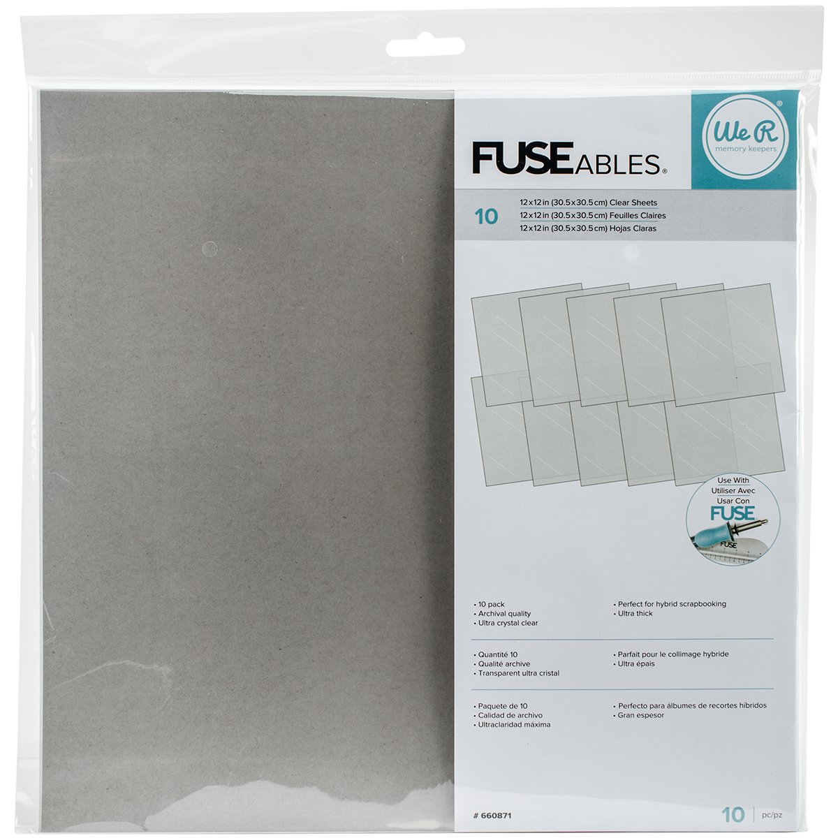 We R Memory Keepers - Fuse Clear Sheets (10 Pack)