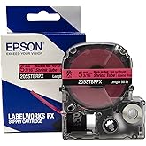 Epson LABELWORKS 205STBRPX Genuine Shrink Tube AWG 8-12 Black on Red Shrink Tube - 3/16" (5MM) Wide, 96"