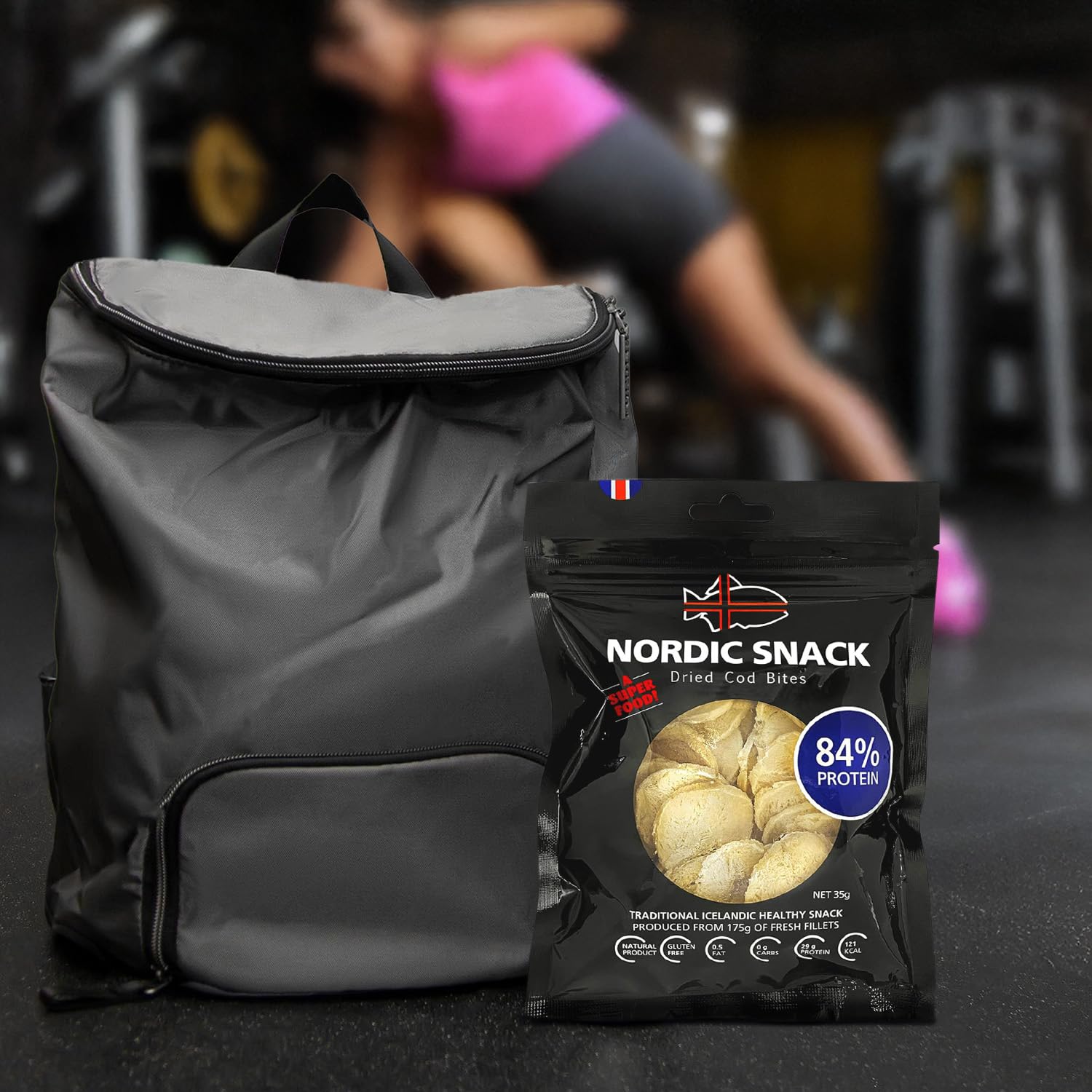 Nordic Catch Freeze Dried Cod Bites Seafood Snacks - Chips made from Wild Caught Icelandic Cod Fish - Healthy Dry Fish Snack, Rich in Omega 3 Fatty Acids, Protein Packed Keto Friendly Dried Fish Jerky - 35g Resealable Bag - 1pk