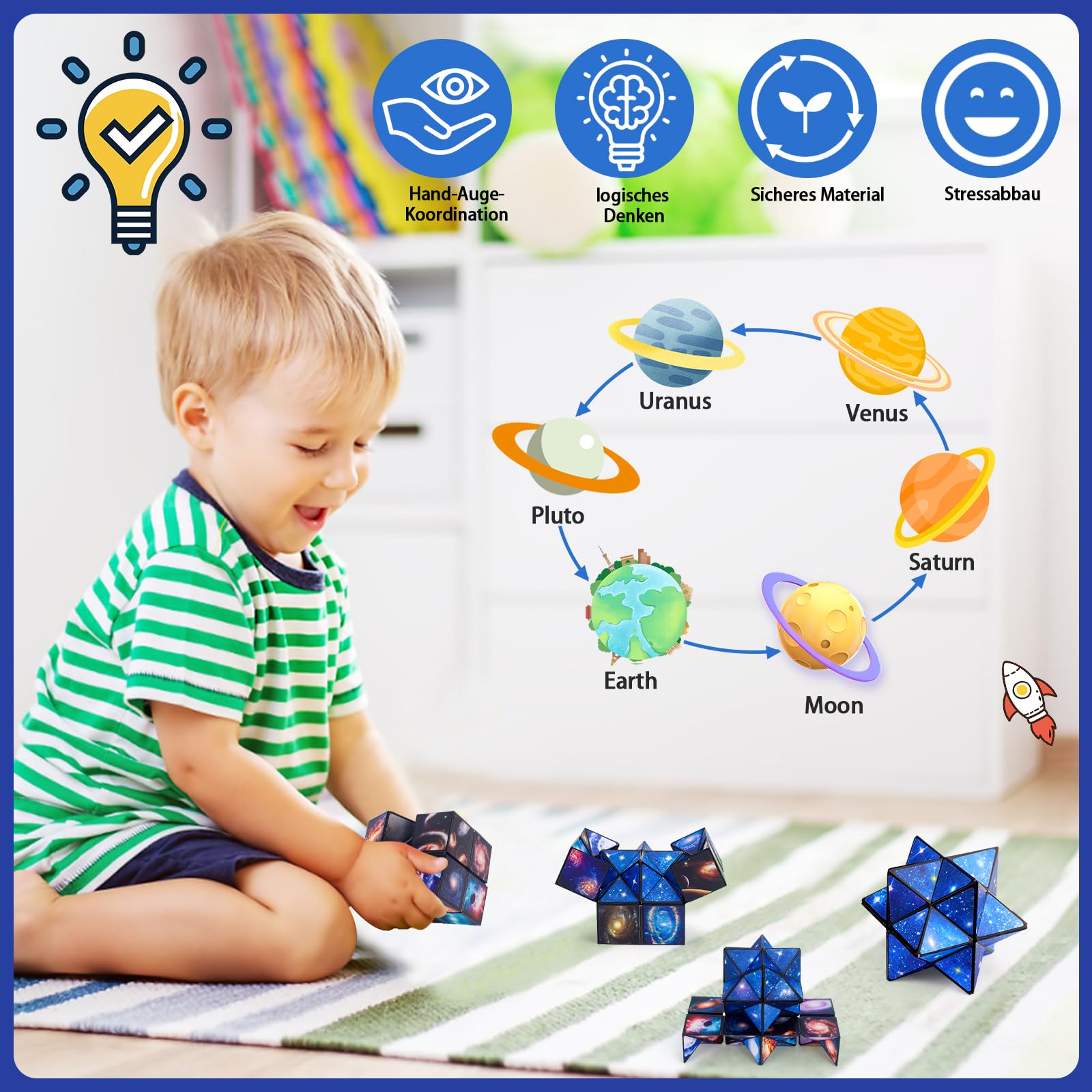 Spielzeug ab 7-8-9-10-11 Jahre Junge: Geschenke für 6-12 Jährige Jungen Mädchen Infinity Cube Zauberwurfel Spiele ab 8 9 10 Jahre Junge Geschenkideen Anti Stress Würfel IQ Puzzle für Kinder Erwachsene 3