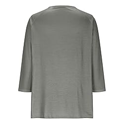 3/4 Length Sleeve Womens Tops Dressy Trendy Button