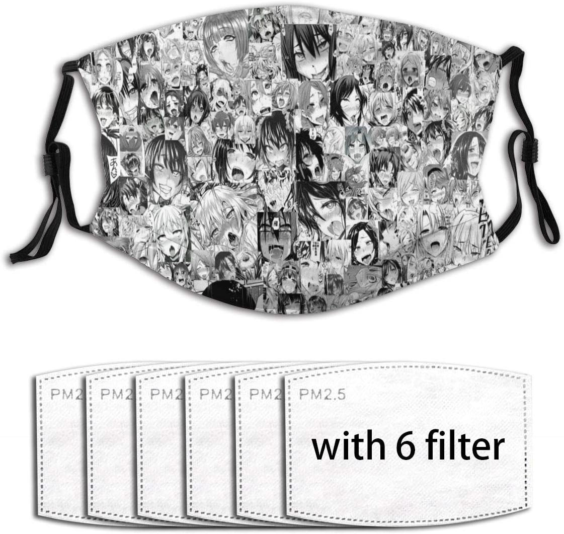 MAIDAOXIAE Face Cloth A-he-gao Protection Mouth 5 Layers Anti-Dust Adult Girls Reusable Facial Filter Outdoor with 6 Filter