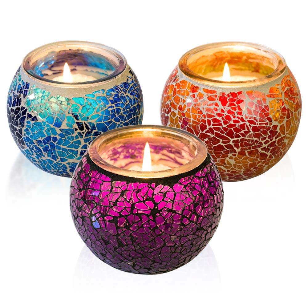 WALTSOM Scented Candles Gift Set, Handmade 3 x 5.0Oz 100% Natural Soy Wax Candles, Vanilla Travel Candle, Use Aromatherapy, Weddings, Candles (3 Pack)