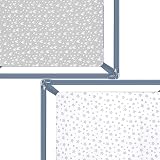 SPRINGSPIRIT Travel Cot Sheets 95x65cm 2 Pack Grey Print Jersey Knit Cotton view 5
