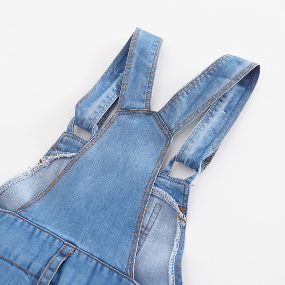 Kidscool Baby & Toddler Girls/Boys Big Bibs Ripped Hole Summer Jeans Shortalls: Clothing