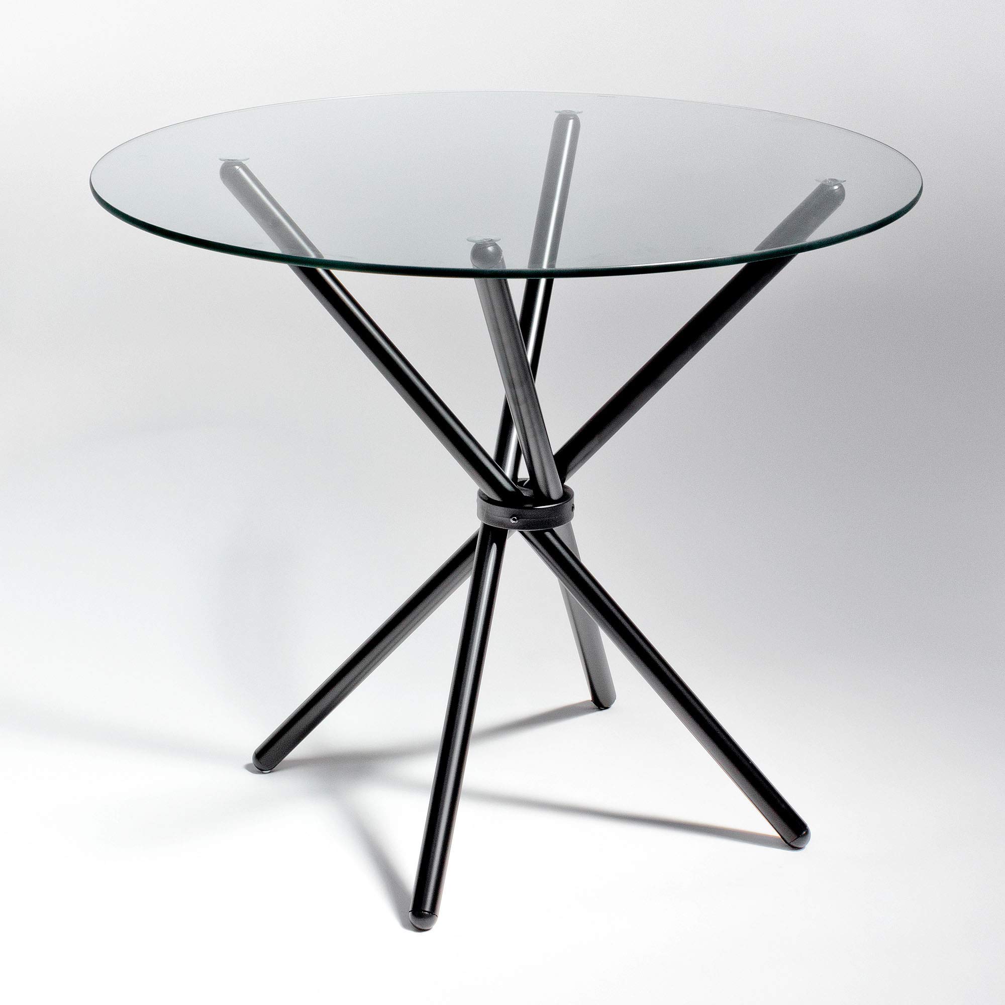 Febland Black Criss Cross Dining Table, Round