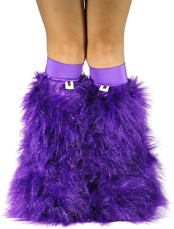 Furry Leg Warmers Purple Sparkle Rave Furry Legwarmers Fluffies