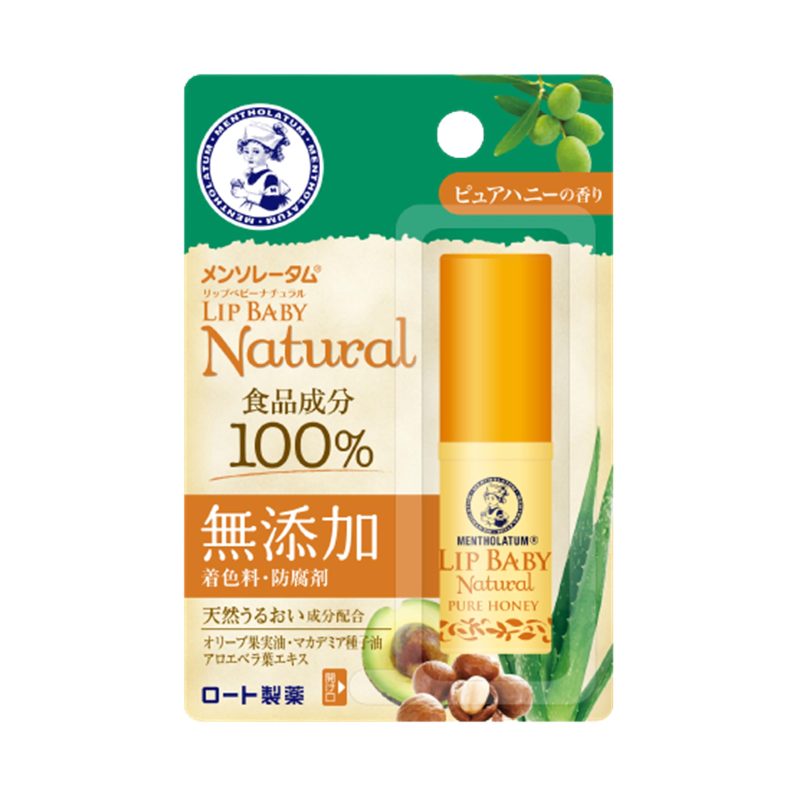 メンソレータムリップ メンソレータム リップベビーナチュラル ピュアハニーの香り 4g商品画像