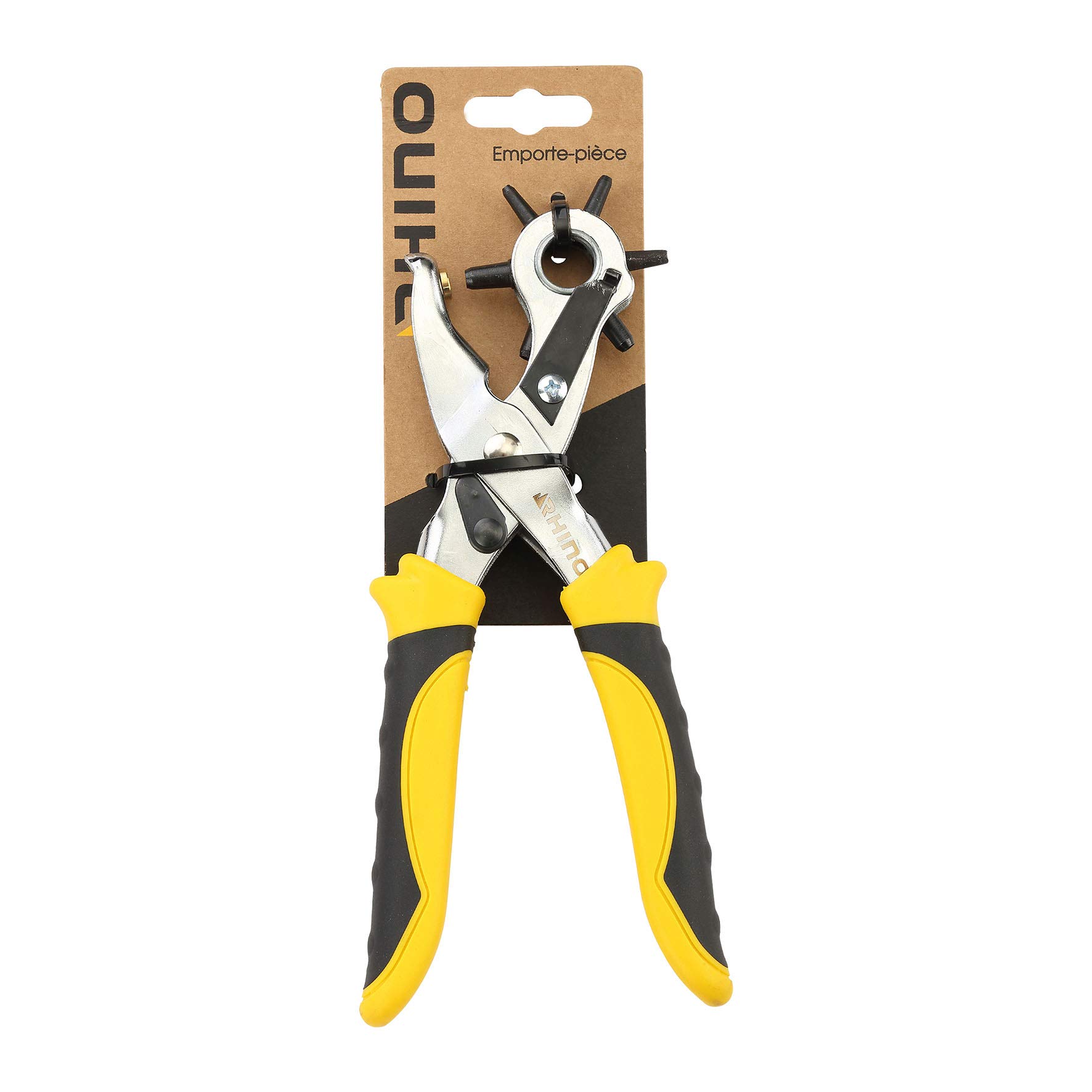 Rhino Punch Pliers, 6-Position Hole Punch Tool, 220 mm – Ø 2.5 to 5 mm, Steel Handle, Nc