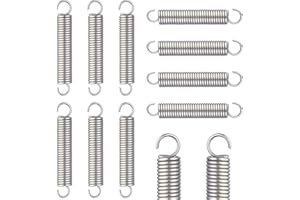 LORWATIN 10 Pcs SP 9600 Extension Spring, 1/4 Inch x 1-1/2 Inch Spring 0.035 Inch Stainless Steel Construction Open Ends Extension Springs