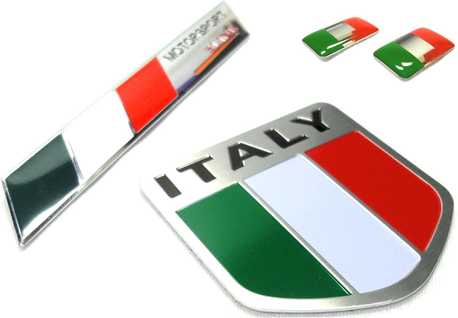 Amazon イタリア 伊 国旗エンブレム ステッカー 2タイプ トリコローレ2種類セット 樹脂盛りミニステッカー2個付き ステッカー デカール 車 バイク