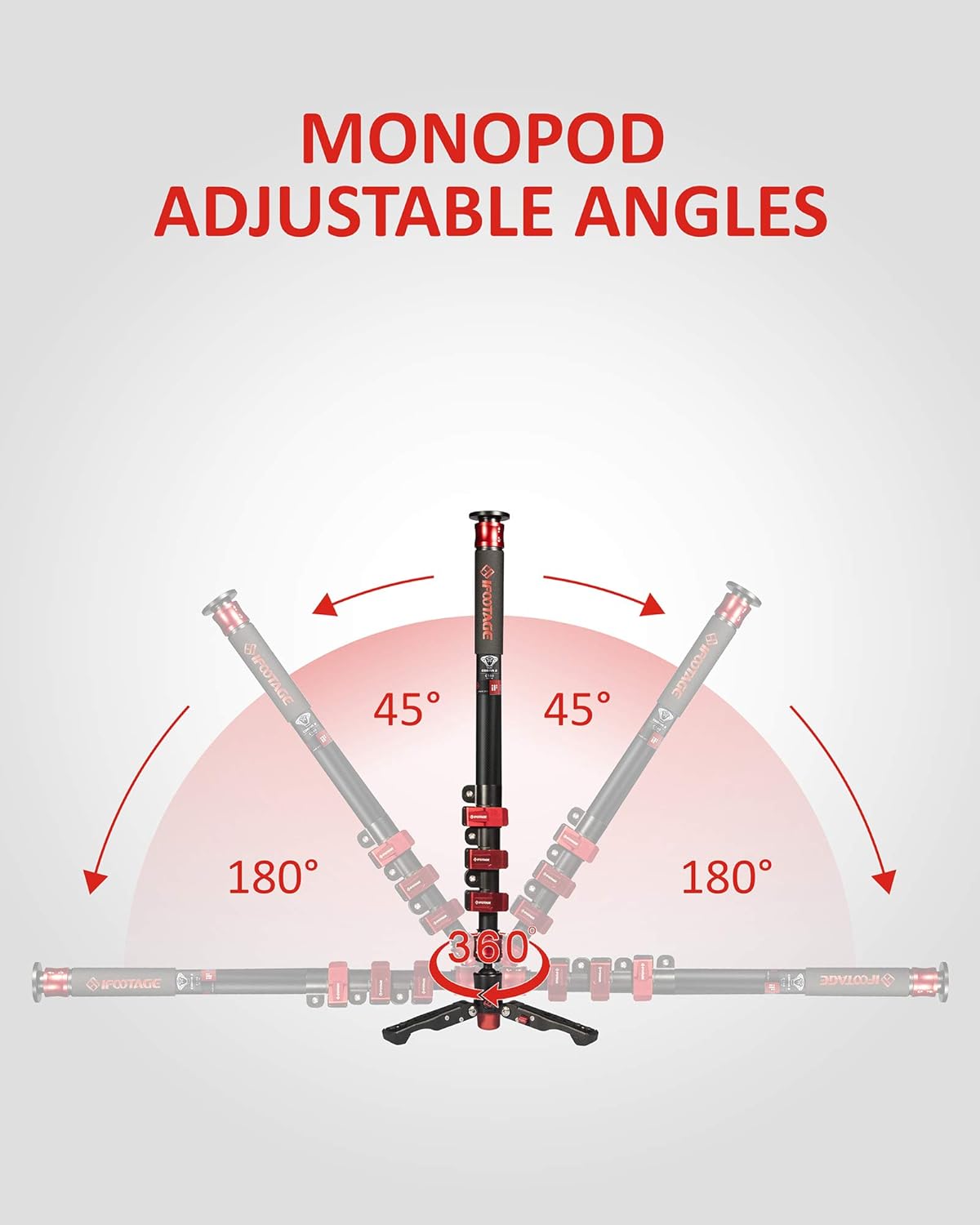IFOOTAGE 71" Carbon Fiber Camera Monopod Professional Telescopic Video Monopods Base Tripod Compatibility DSLR Cameras Camcorders : Camera & Photo