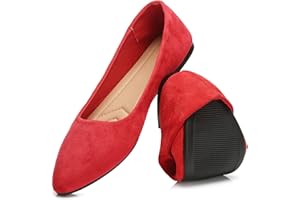 HEAWISH Women’s Black Flats Shoes Comfortable Suede Pointed Toe Slip On Casual Ballet Flats Dress Shoes Nude Flats