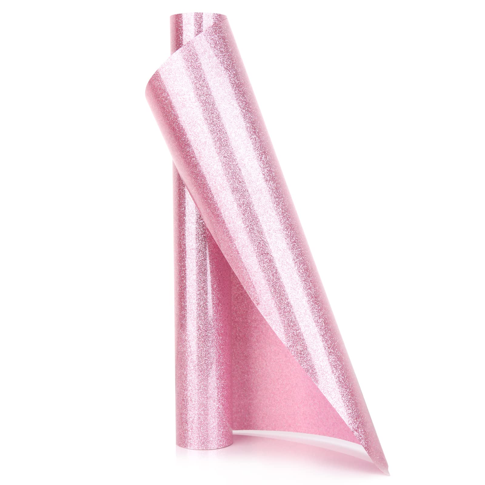 YURROAD Glitter HTV Vinyl Iron On 40" X 12" Pink Heat Transfer Glitter Vinyl DIY Patterns Iron On Fabrics T-Shirts Bag - Pink Glitter HTV