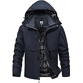 QMP Winter Jackets For Men with Hoode Ski Snow Snowboarding Waterproof Fleece Liner Coats Windproof Raincoat 6 Pockets