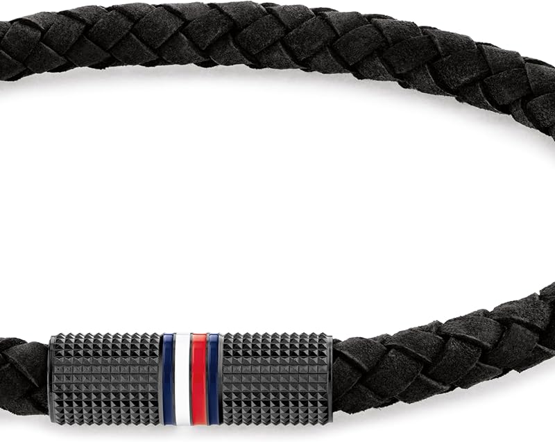 Jewelry Geflochtenes Lederarmband für Herren Schwarze Farbe - 2790459