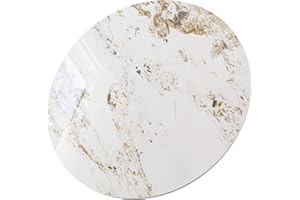 SSTBLEV Oyster White Round Sintered Stone Table Top, Ceramics Dining Tabletop, Replacement Cover Marble for Indoor/Outdoor Patio Table, Heat-Resistant and Scratch-Resistant Design, 31.5" x 0.43"