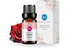 RAINBOW ABBY Rose Essential Oil Pure Organic Rose Oil for Diffuser, Perfume, Massage, Aroma, Bath - 10ML