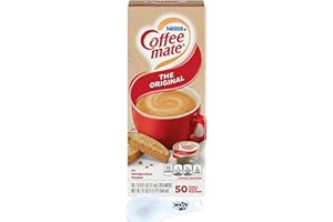 MunchMo Coffee Mate Liquid Coffee Creamer Singles, Original 50 Ct Box with MunchMo Napkin
