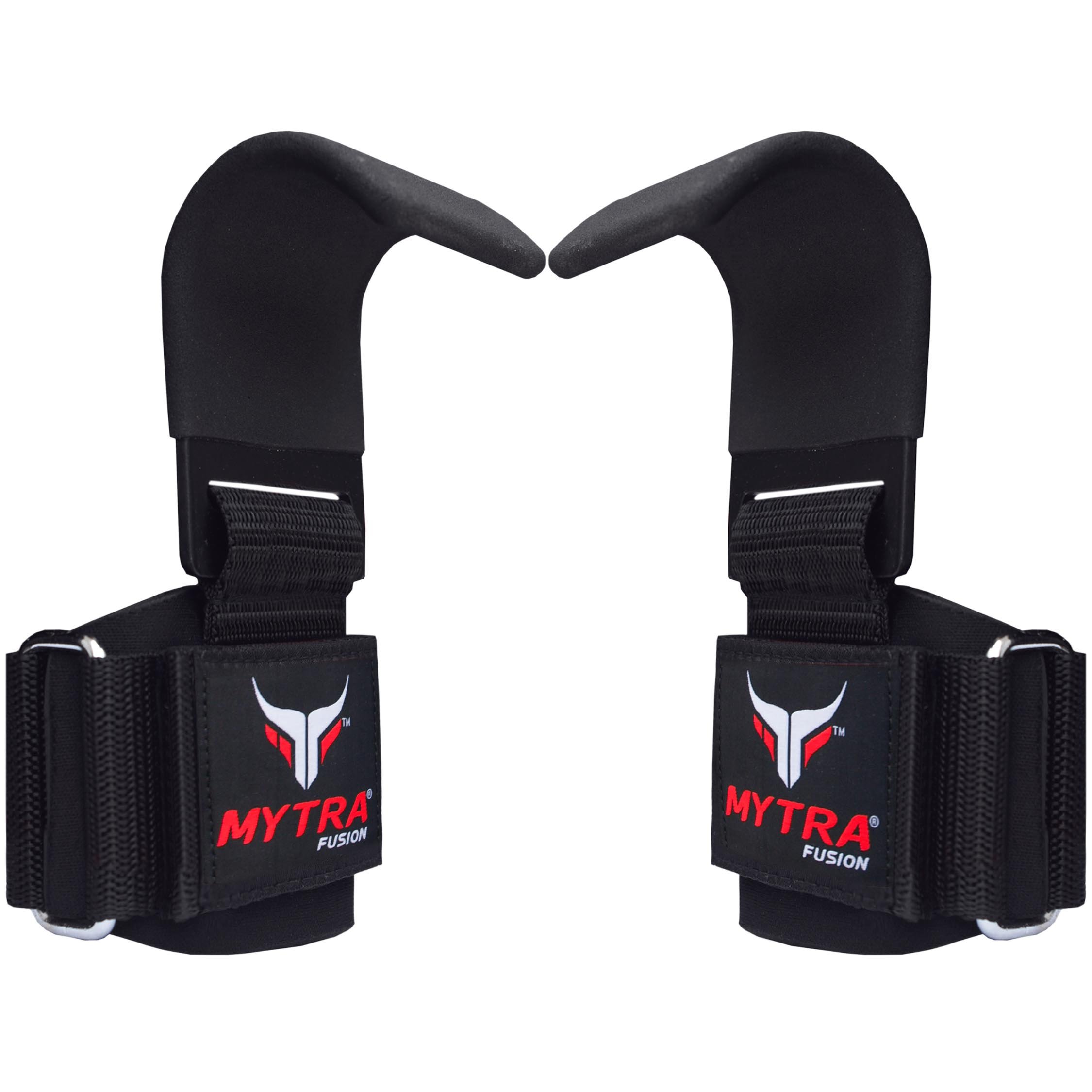 Mytra Fusion Weight Lifting Hook Straps (Pairs) for Workout, Bodybuilding, Powerlifting, Weightlifting, Gym & Mightiness Training