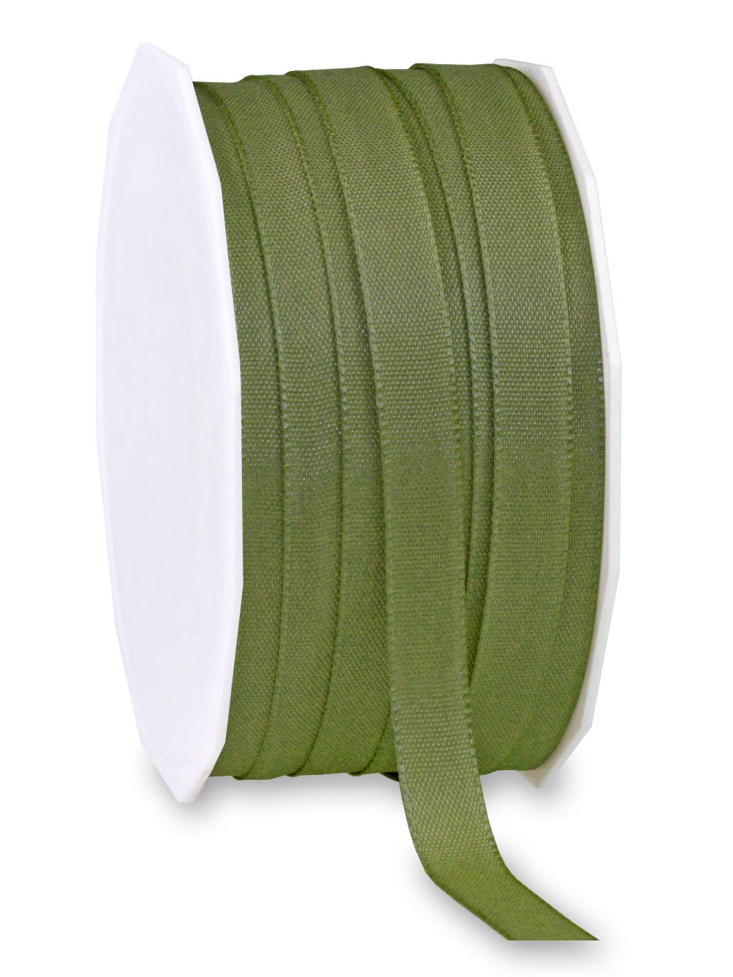 Präsent - Europa Taffeta Ribbon Olive 10 mm Width, 50 m Length — image 1
