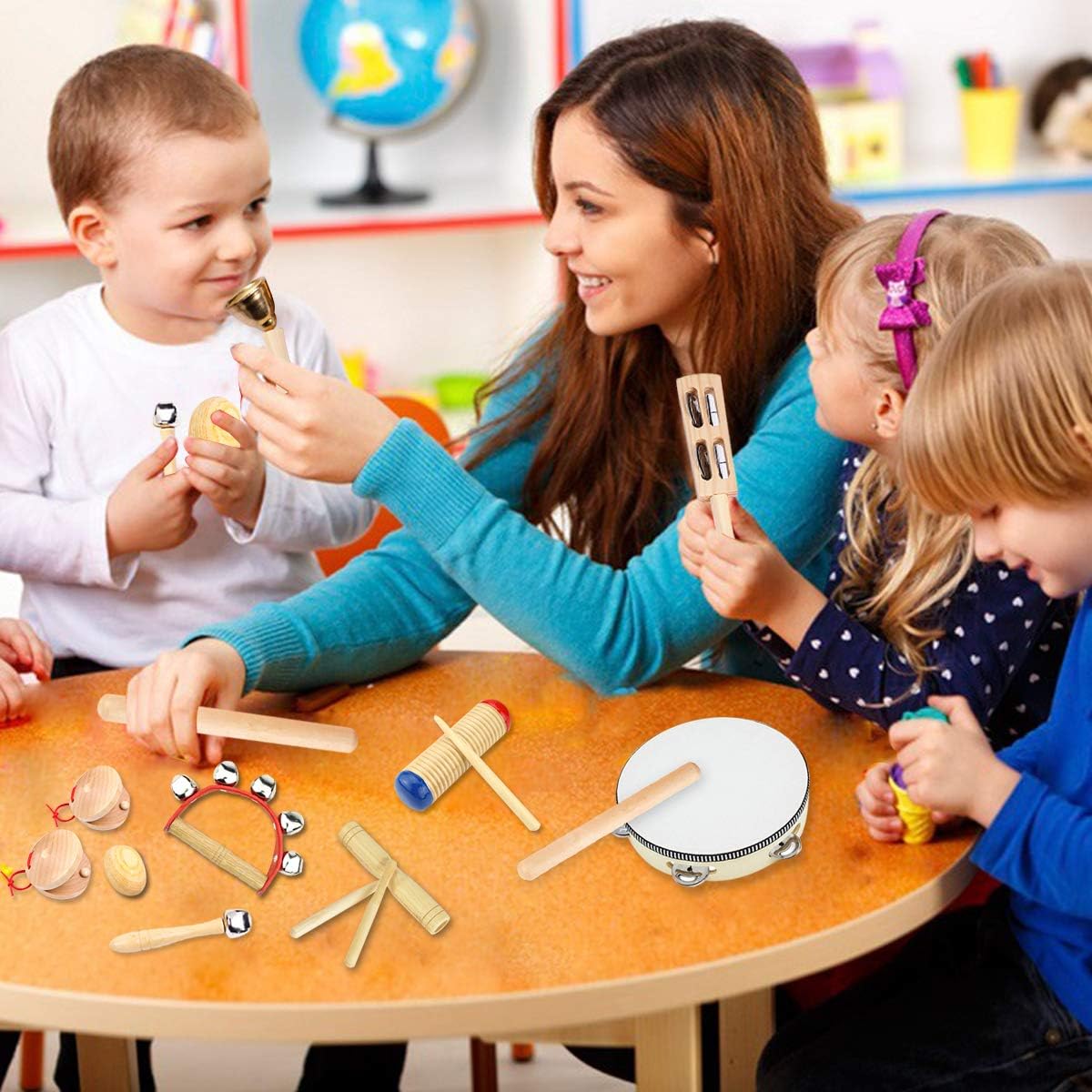 ULIFEME Musical Instruments, Wooden Percussion Instruments for baby Kids and Toddler, Children's 23pcs Pure Wood Toys Set - Image 5