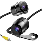 Backup Camera Flush Mount, Metal Housing 170&deg;Wide View Angle Rear/Side/Front View Camera for Car, Clear Night Vision IP69 Waterproof Reverse Camera for Vehicle SUV RV Pickup, 18.5mm, 12V/24V, Black