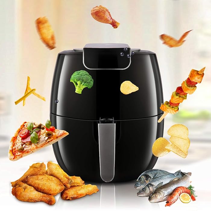 Air Fryer XL 6.8QT, 1800W Electric Hot Air Fryers Oven Oilless Cooker, LCD Digital Touchscreen, 6 Cooking Presets, Preheat & Nonstick Basket for Fast Healthier Fried Food