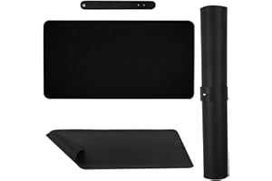 ANGNYA Black Nail Art Table Mat, Foldable Nail Hand Rest Mat for Nail Arm Rest Cushion, Soft Microfiber PU Leather Nail Arm Rest Pillow Manicure Pad Nail Table Desk Mat for Nail Technician Manicure(MAT ONLY)